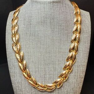 Source Unknown Gold Leaf Necklace